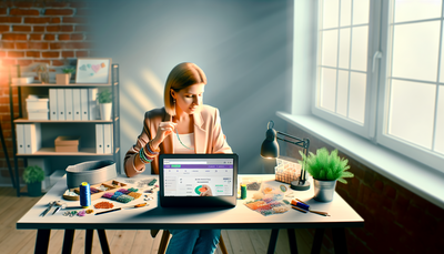 Молодая женщина креативный офис