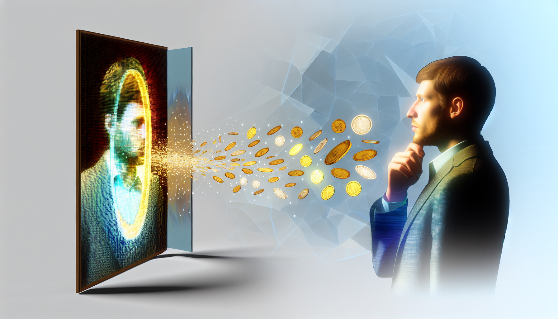 Человек отражающий богатство