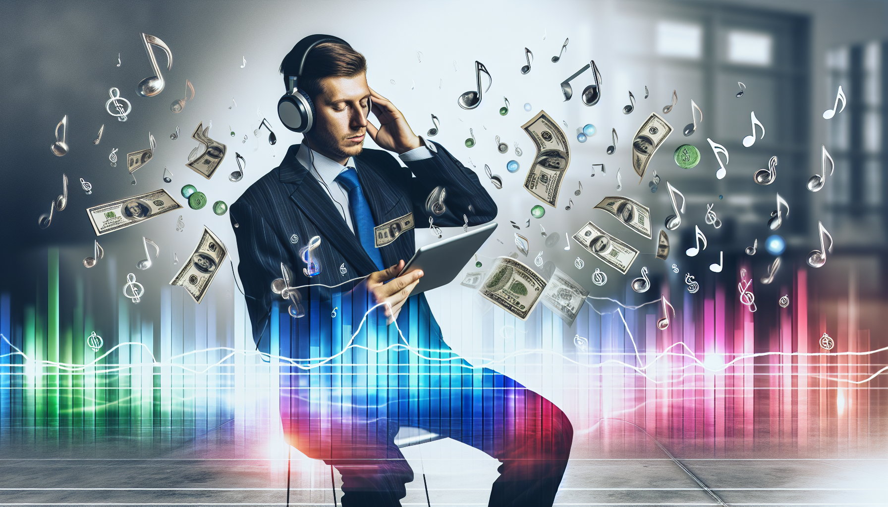 Бизнесмен анализирует финансы