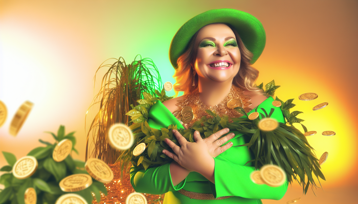 Женщина среди богатства