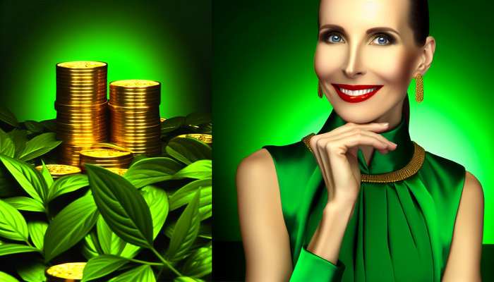 Уверенная женщина с богатством