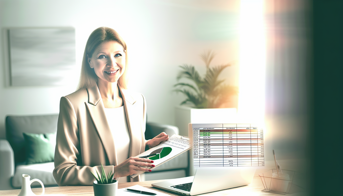 Уверенная женщина планирует бюджет