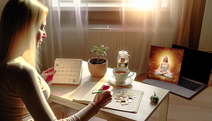 Женщина практикует финансовую благодарность