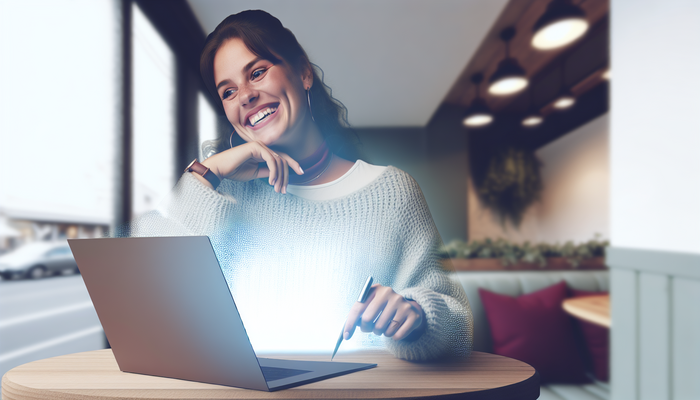 Женщина работает онлайн