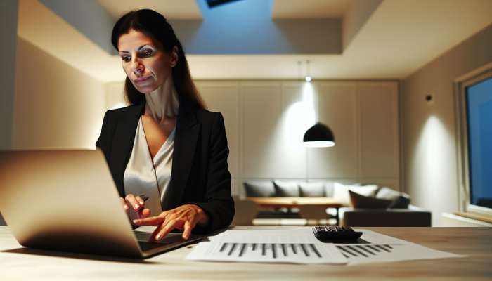 Professional woman budgeting