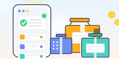 Продавец на маркетплейсе собирает заказы: смартфон с подтверждённым заказом и коробки для отправки