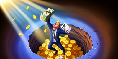 Человек выбирается из долгов