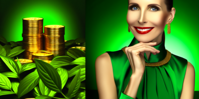 Уверенная женщина с богатством