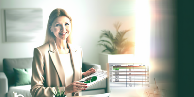 Уверенная женщина планирует бюджет