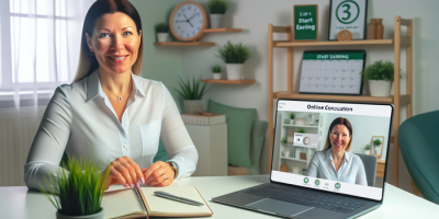 Консультант онлайн улыбается