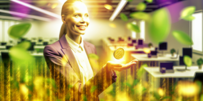 Женщина с монетой процветания