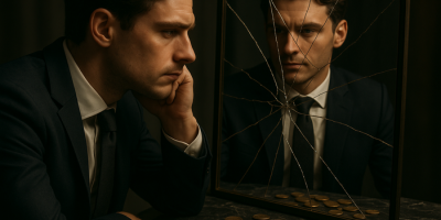 pensive businessman identity